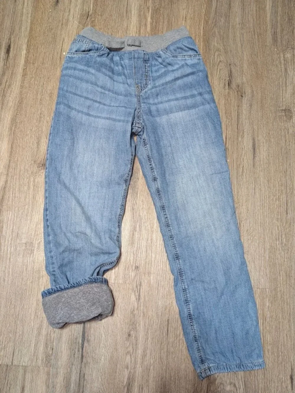 Oshkosh Boys 10 Fleece Lined Light Blue Jean-like Pants